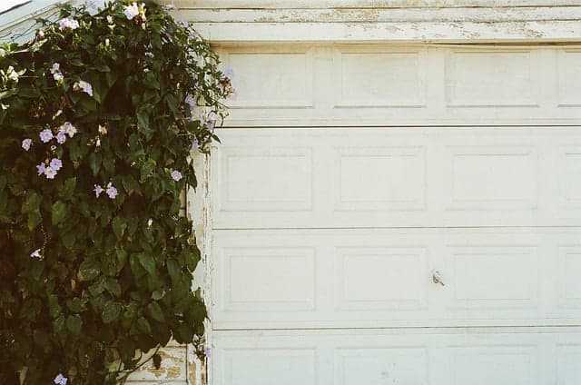 old panel garage door white