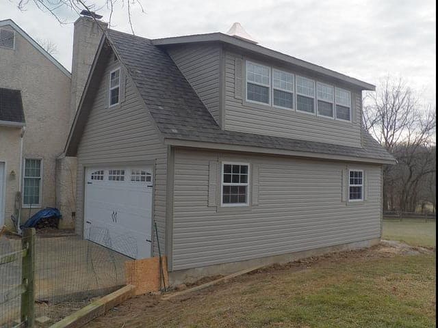 white garage door